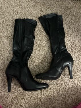 Kohl's Black Mid-Calf High Heel Boots